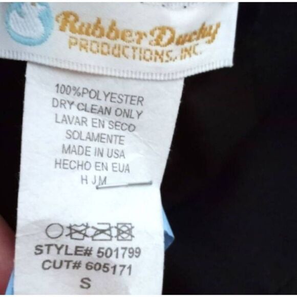 RUBBER DUCKY PURPLE, BLACK & YELLOW STRAPLESS DRESS W/POCKETS  SZ.S EUC. - Picture 6 of 6